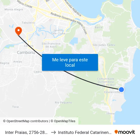 Inter Praias, 2756-2820 to Instituto Federal Catarinense map