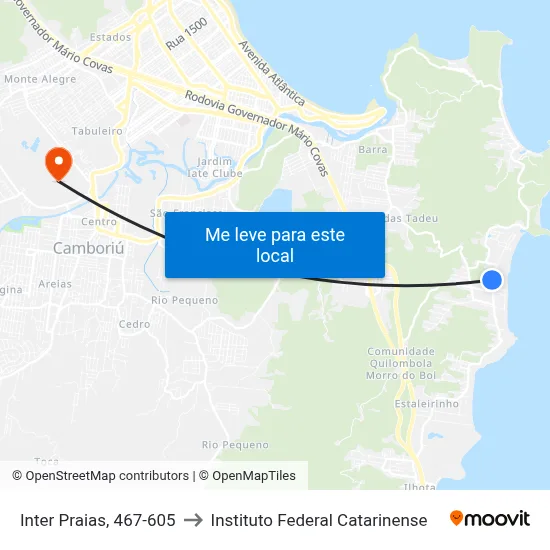 Inter Praias, 467-605 to Instituto Federal Catarinense map