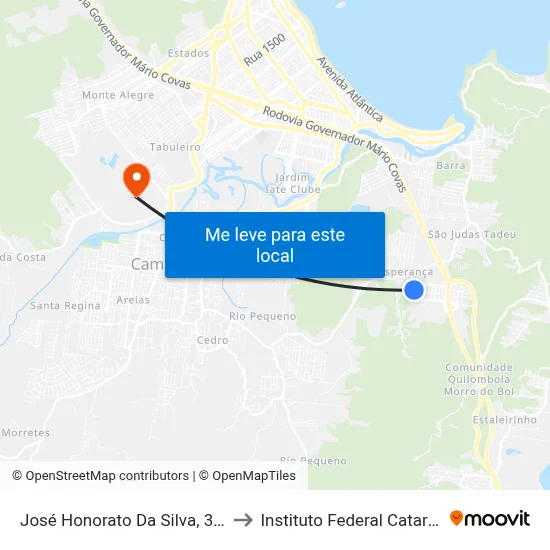 José Honorato Da Silva, 310-358 to Instituto Federal Catarinense map