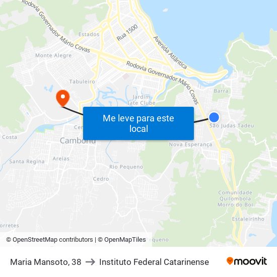 Maria Mansoto, 38 to Instituto Federal Catarinense map