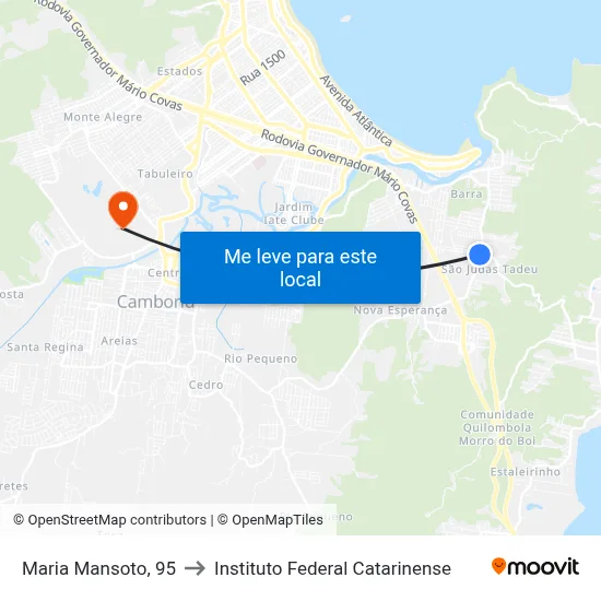Maria Mansoto, 95 to Instituto Federal Catarinense map