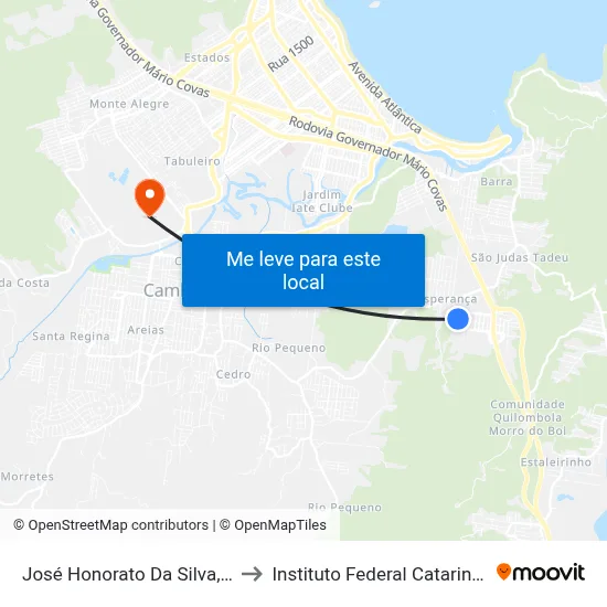 José Honorato Da Silva, 357 to Instituto Federal Catarinense map