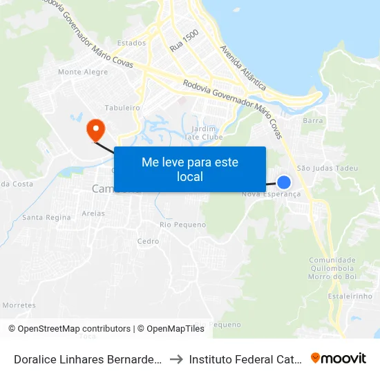 Doralice Linhares Bernardes, 248-296 to Instituto Federal Catarinense map
