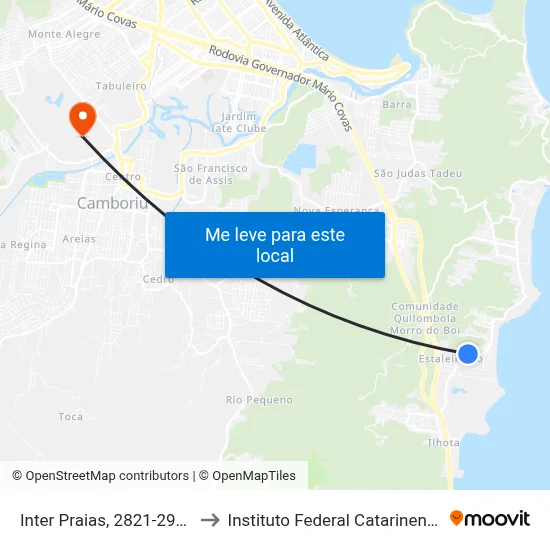 Inter Praias, 2821-2969 to Instituto Federal Catarinense map