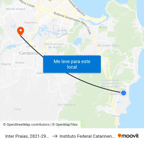 Inter Praias, 2821-2969 to Instituto Federal Catarinense map