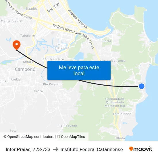 Inter Praias, 723-733 to Instituto Federal Catarinense map