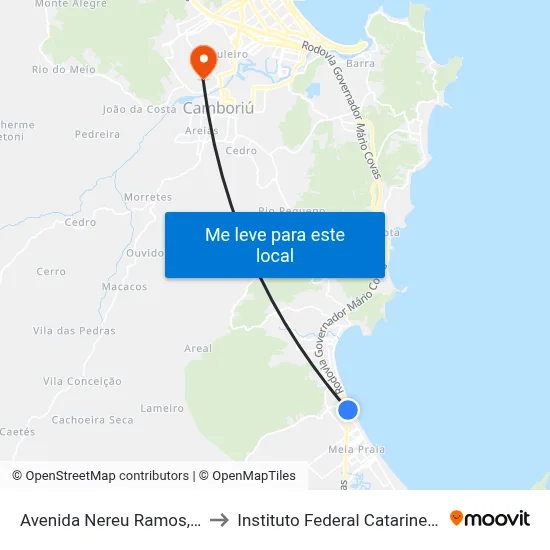 Avenida Nereu Ramos, 27 to Instituto Federal Catarinense map