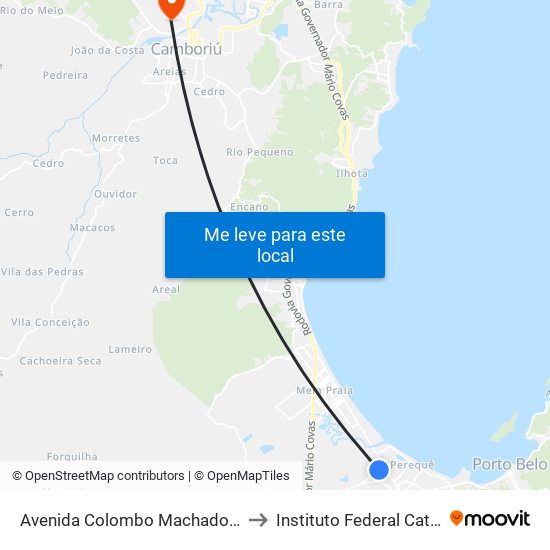 Avenida Colombo Machado Sales, 211 to Instituto Federal Catarinense map