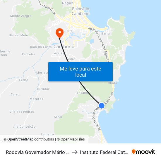 Rodovia Governador Mário Covas, 23 to Instituto Federal Catarinense map