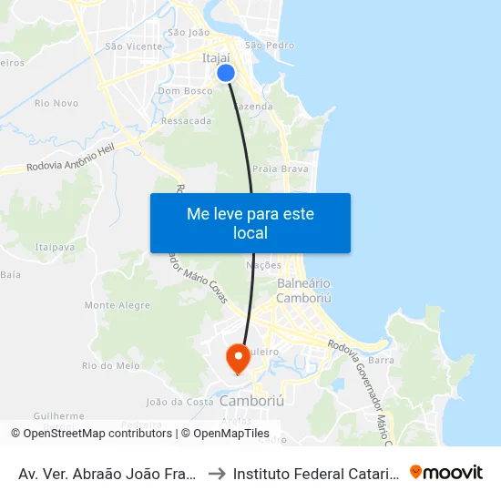 Av. Ver. Abraão João Francisco to Instituto Federal Catarinense map