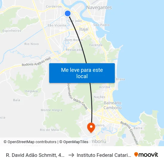 R. David Adão Schmitt, 426-474 to Instituto Federal Catarinense map