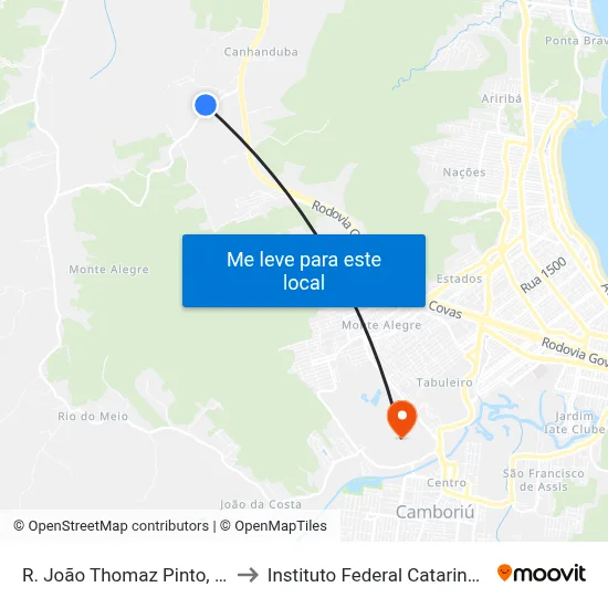 R. João Thomaz Pinto, 716 to Instituto Federal Catarinense map
