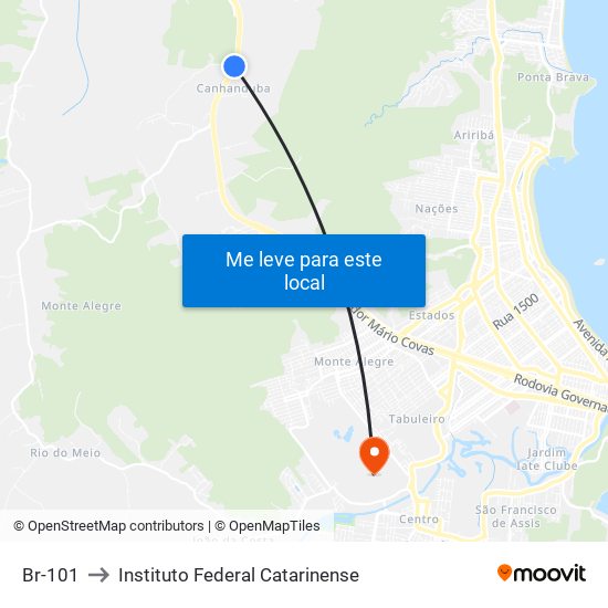 Br-101 to Instituto Federal Catarinense map