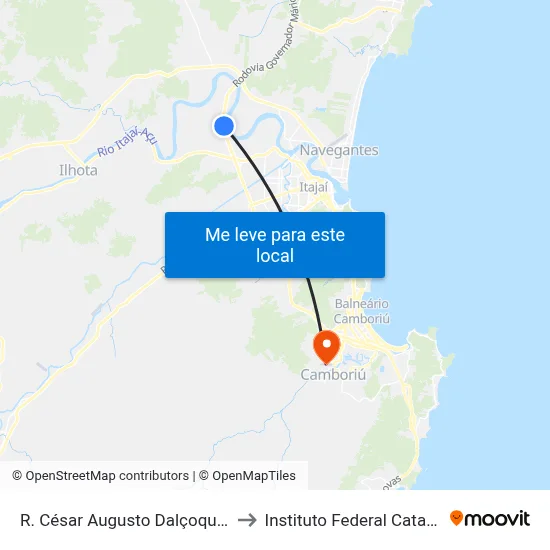 R. César Augusto Dalçoquio, 2484 to Instituto Federal Catarinense map