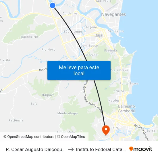 R. César Augusto Dalçoquio, 1340 to Instituto Federal Catarinense map