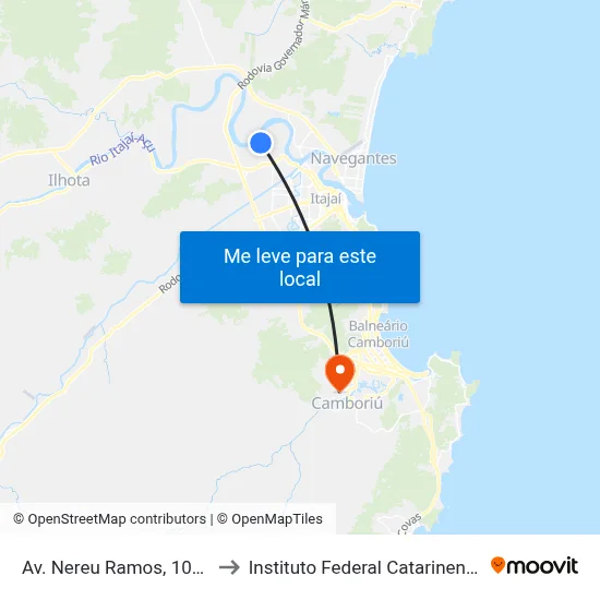 Av. Nereu Ramos, 1027 to Instituto Federal Catarinense map
