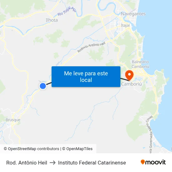 Rod. Antônio Heil to Instituto Federal Catarinense map