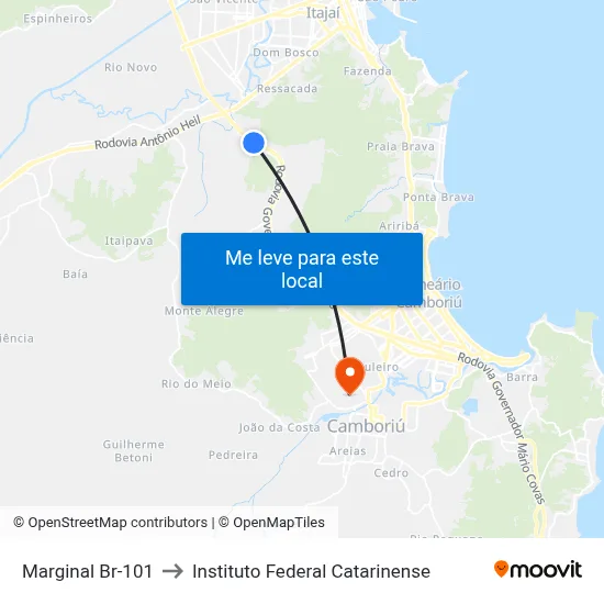 Marginal Br-101 to Instituto Federal Catarinense map