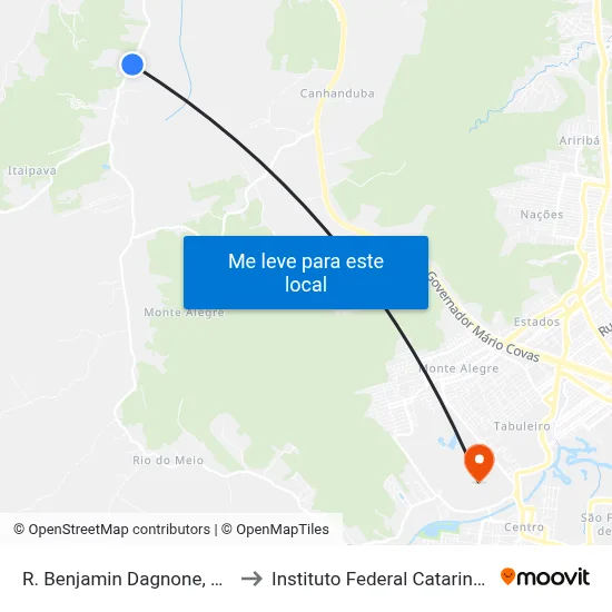 R. Benjamin Dagnone, 1752 to Instituto Federal Catarinense map