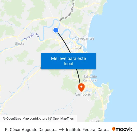R. César Augusto Dalçoquio, 3414 to Instituto Federal Catarinense map