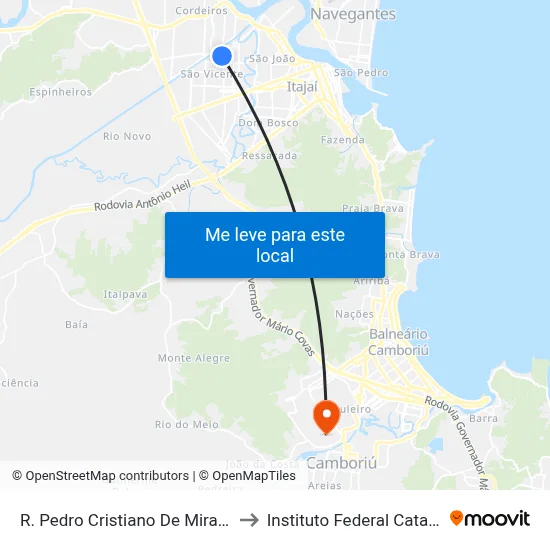 R. Pedro Cristiano De Miranda, 276 to Instituto Federal Catarinense map