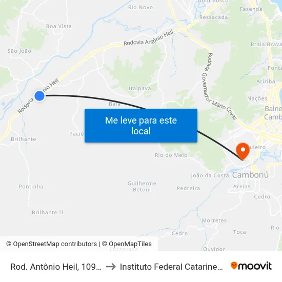 Rod. Antônio Heil, 10900 to Instituto Federal Catarinense map