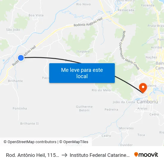 Rod. Antônio Heil, 11556 to Instituto Federal Catarinense map