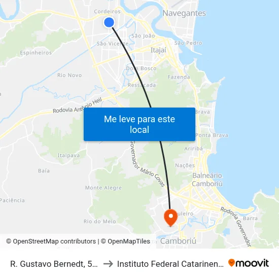 R. Gustavo Bernedt, 552 to Instituto Federal Catarinense map