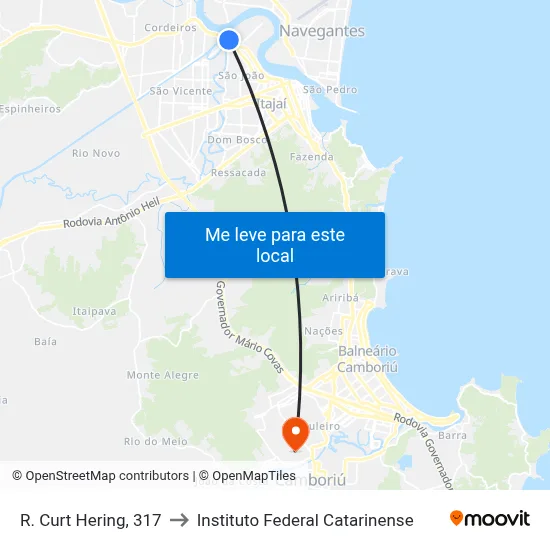 R. Curt Hering, 317 to Instituto Federal Catarinense map