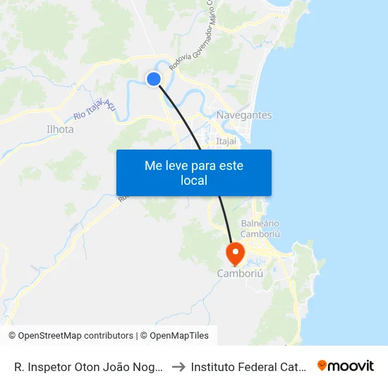 R. Inspetor Oton João Nogueira, 985 to Instituto Federal Catarinense map