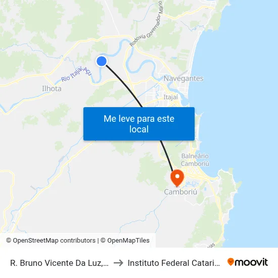 R. Bruno Vicente Da Luz, 3010 to Instituto Federal Catarinense map