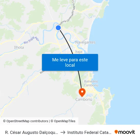 R. César Augusto Dalçoquio, 5257 to Instituto Federal Catarinense map