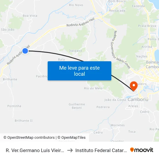 R. Ver.Germano Luís Vieira, 5765 to Instituto Federal Catarinense map
