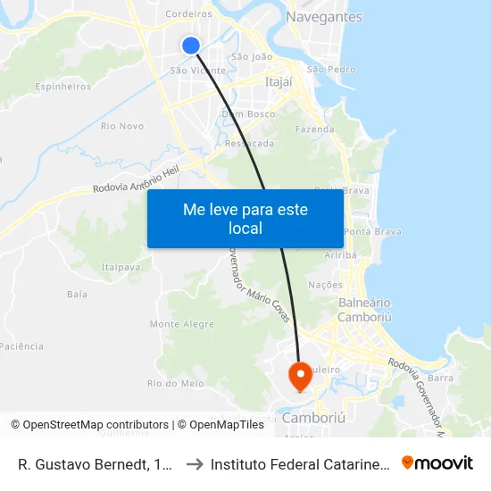 R. Gustavo Bernedt, 1020 to Instituto Federal Catarinense map