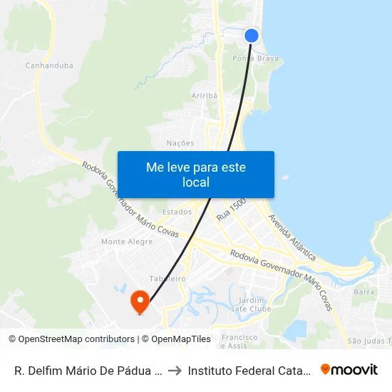 R. Delfim Mário De Pádua Peixoto to Instituto Federal Catarinense map