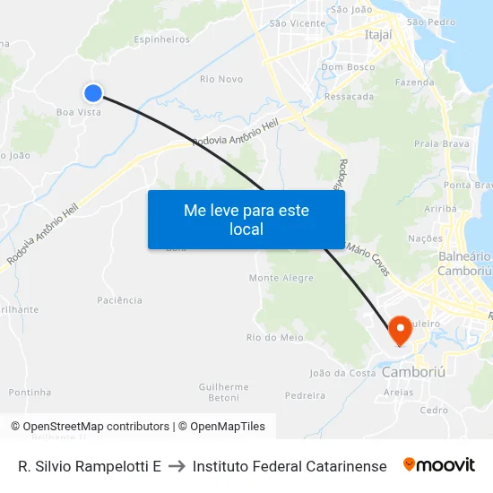 R. Silvio Rampelotti E to Instituto Federal Catarinense map