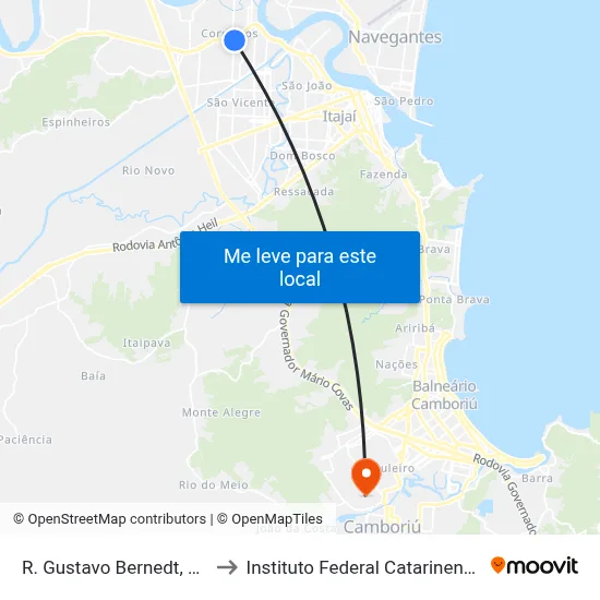 R. Gustavo Bernedt, 70 to Instituto Federal Catarinense map