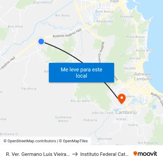 R. Ver. Germano Luís Vieira, 512-542 to Instituto Federal Catarinense map