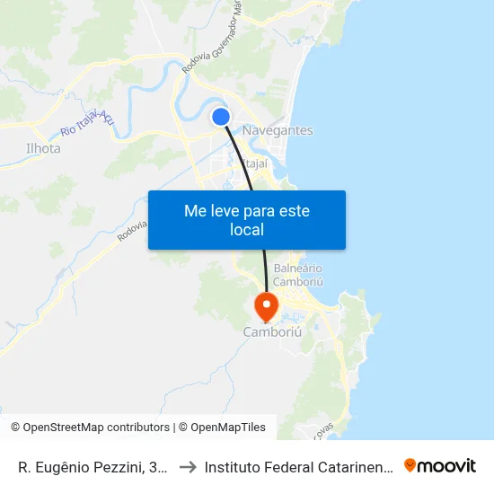 R. Eugênio Pezzini, 316 to Instituto Federal Catarinense map