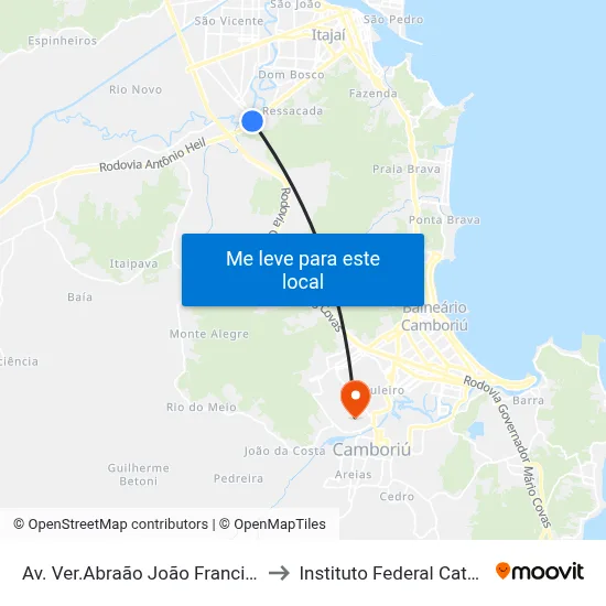 Av. Ver.Abraão João Francisco, 4481 to Instituto Federal Catarinense map