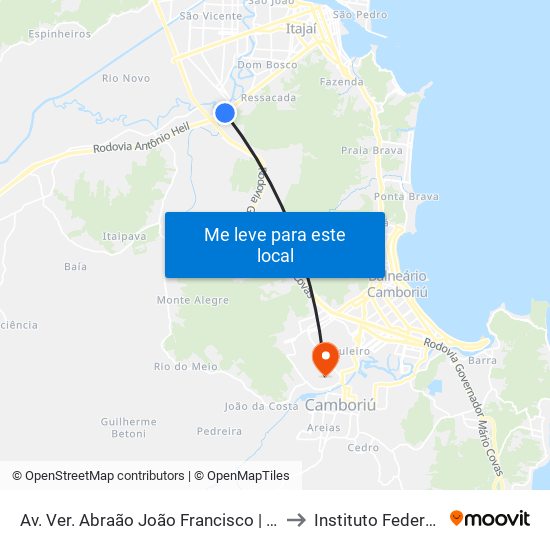Av. Ver. Abraão João Francisco | Polícia Rodoviária Federal to Instituto Federal Catarinense map