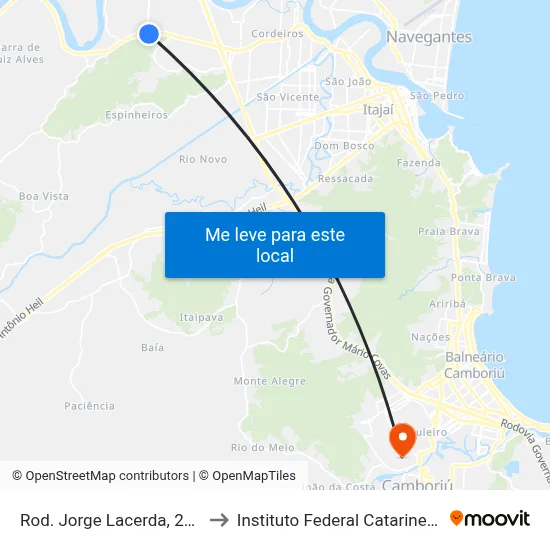 Rod. Jorge Lacerda, 2500 to Instituto Federal Catarinense map