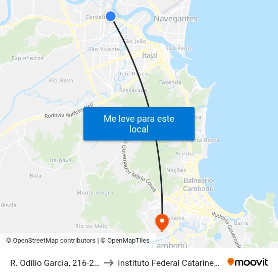 R. Odílio Garcia, 216-250 to Instituto Federal Catarinense map