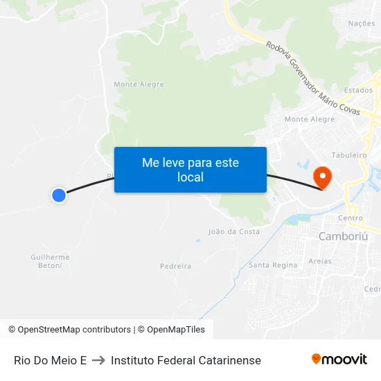 Rio Do Meio E to Instituto Federal Catarinense map