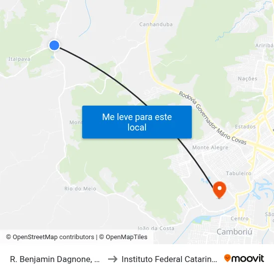 R. Benjamin Dagnone, 3065 to Instituto Federal Catarinense map