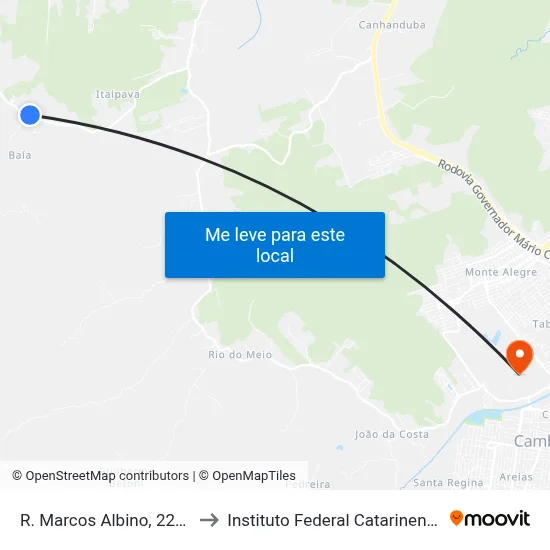 R. Marcos Albino, 2276 to Instituto Federal Catarinense map