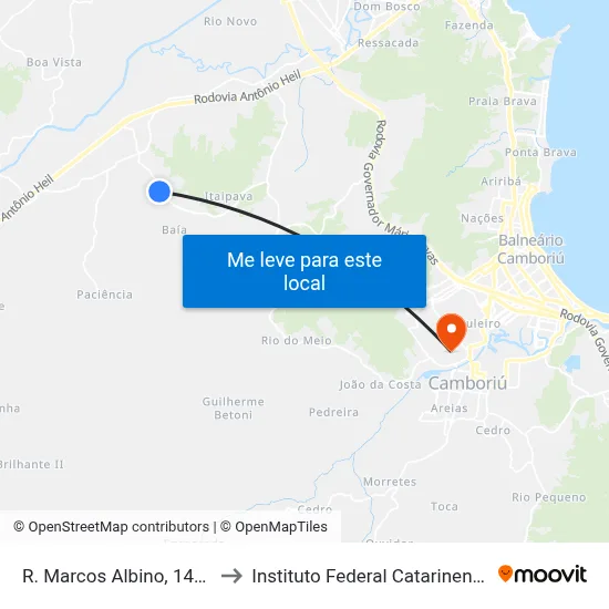 R. Marcos Albino, 1455 to Instituto Federal Catarinense map
