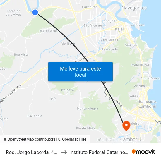 Rod. Jorge Lacerda, 4757 to Instituto Federal Catarinense map