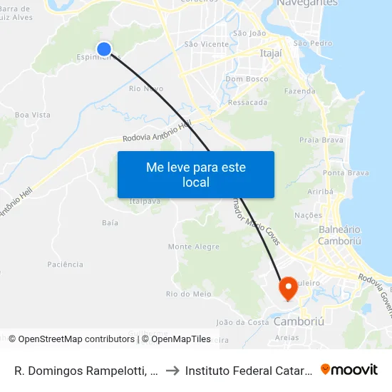 R. Domingos Rampelotti, 3601 A to Instituto Federal Catarinense map