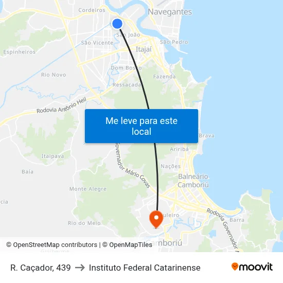 R. Caçador, 439 to Instituto Federal Catarinense map